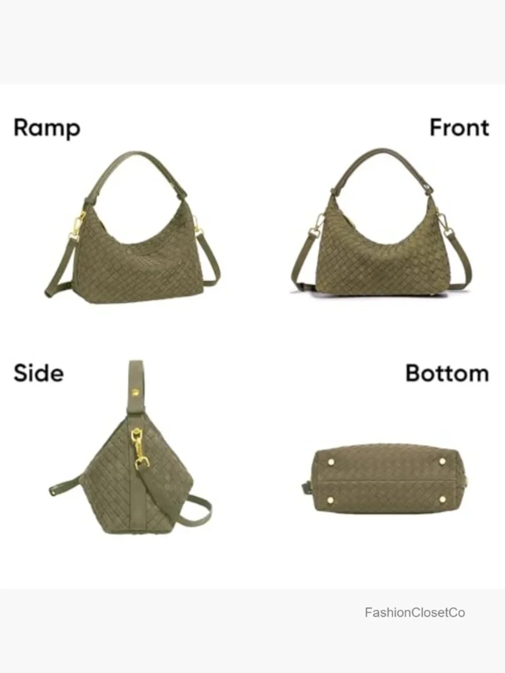 Woven Suede Shoulder Bag - Slouchy Hobo Satchel Crossbody Purse Tote